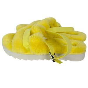 Koolaburra by UGG Adjustable Slide Sandals Fuzz'd Out Yellow Size 10